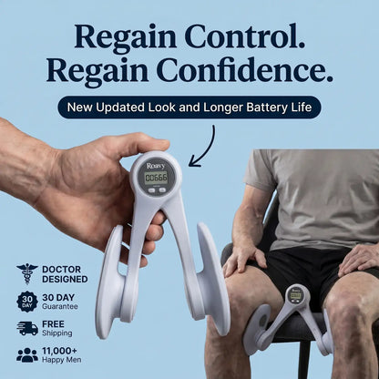 Roavy Control Trainer grey pelvic floor device for men, front view
